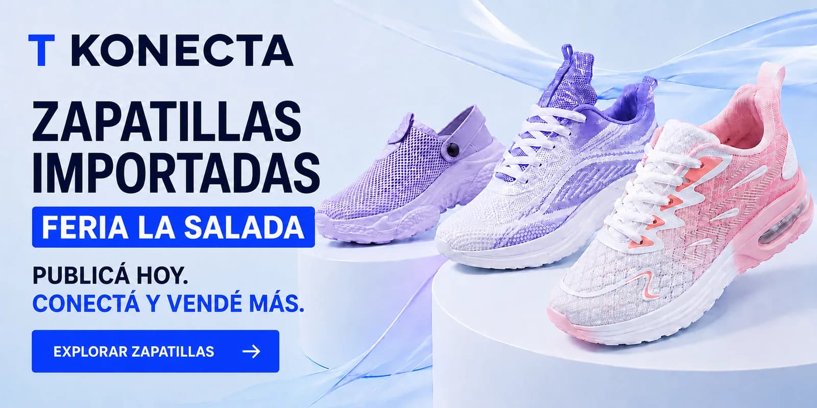 Zapatillas importadas en la feria La Salada